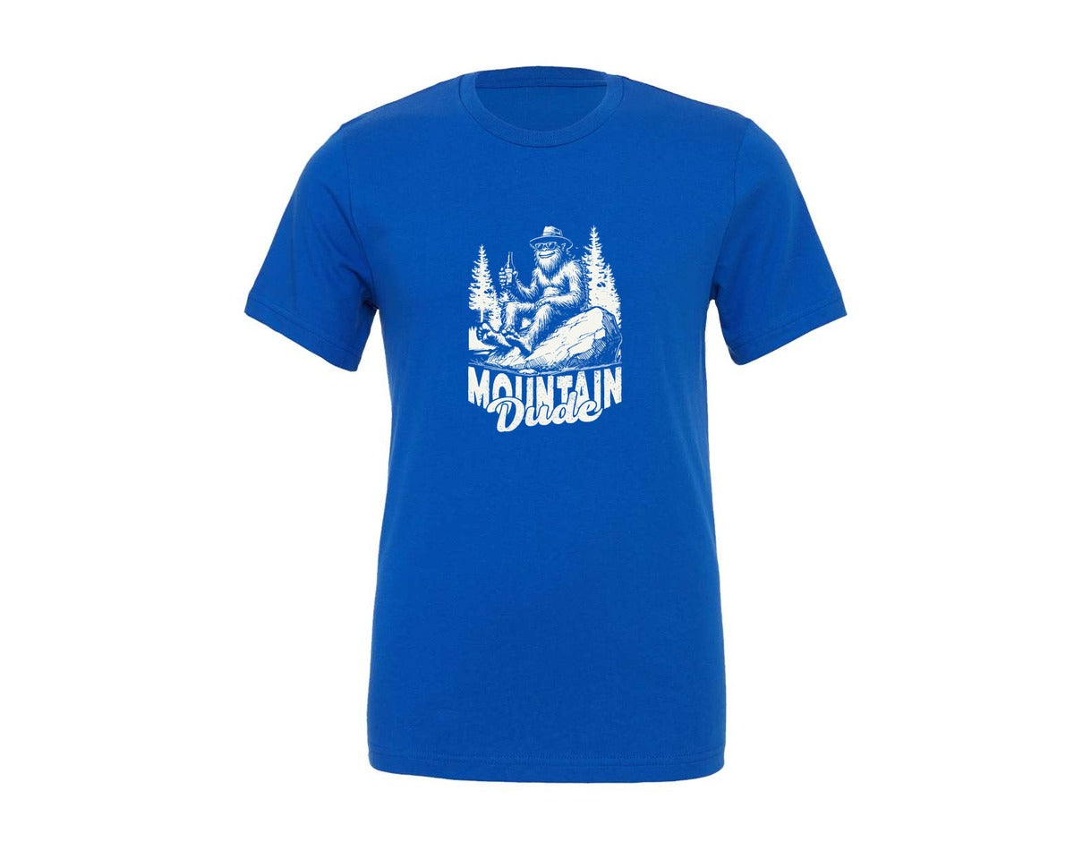 brand:Generic|color:True Royal Blue|Mountain Dude Bigfoot Shirt Graphic T-Shirt