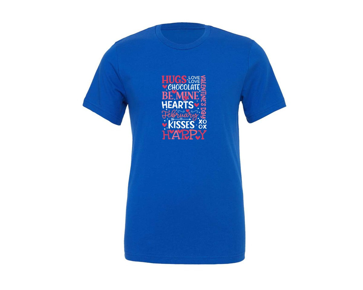 brand:Generic|color:True Royal Blue|Happy Love Valentines Day T Shirt Graphic T-Shirt