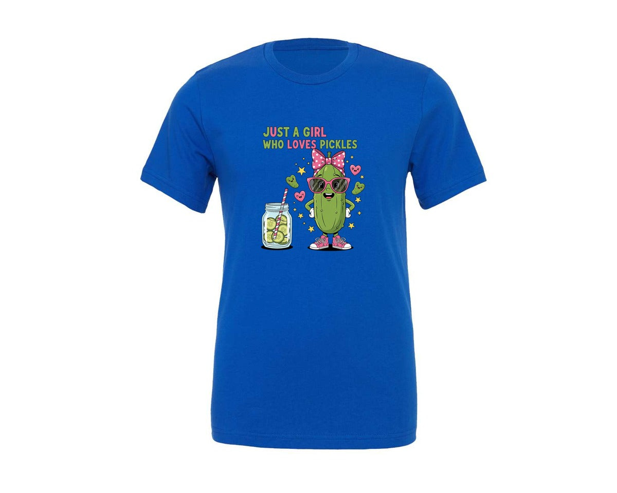 brand:Generic|color:True Royal Blue|Funny Pickle Queen T Shirt Design Graphic T-Shirt