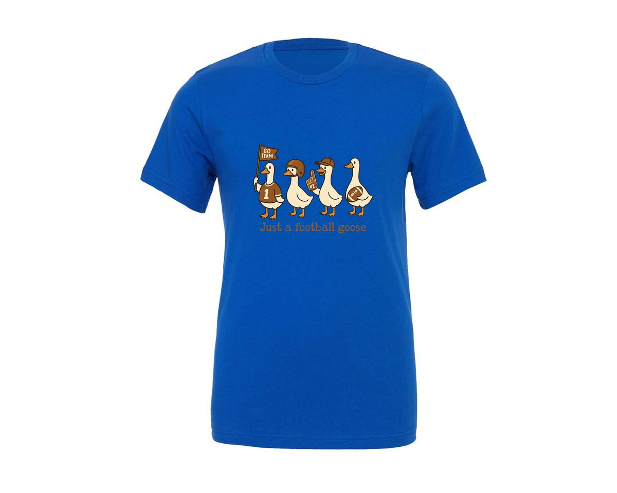 brand:Generic|color:True Royal Blue|Funny Silly Goose Football Pnggame Day Graphic T-Shirt