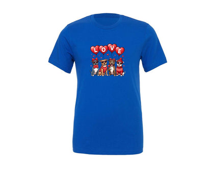 brand:Generic|color:True Royal Blue|Cute Valentine Pitbull Dogs Graphic T-Shirt