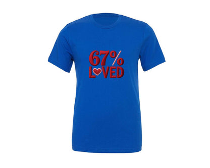 brand:Generic|color:True Royal Blue|Faux Crochet Six Seven Valentine Design Graphic T-Shirt