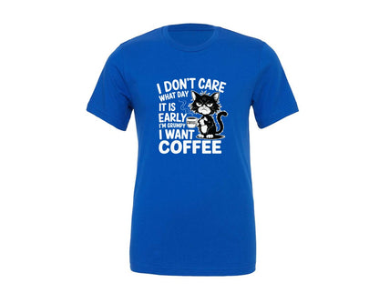 brand:Generic|color:True Royal Blue|Grumpy Cat Funny Sarcastic Cat Graphic T-Shirt