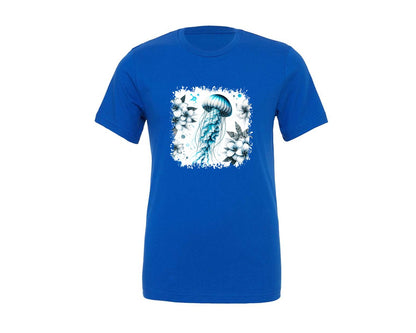 brand:Generic|color:True Royal Blue|Jellyfish Tropical Square Tshirt Graphic T-Shirt