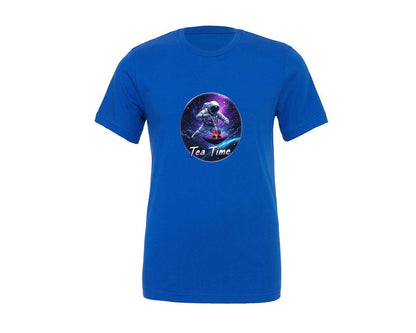 brand:Generic|color:True Royal Blue|Astronaut Tea Time In Space T Shirt Graphic T-Shirt