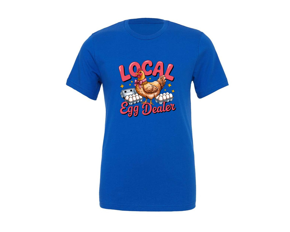 brand:Generic|color:True Royal Blue|Local Egg Dealer Funny Chicken Graphic T-Shirt