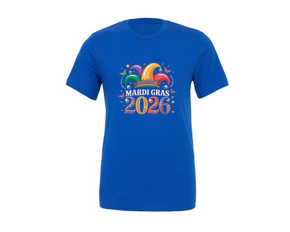 brand:Generic|color:True Royal Blue|Mardi Gras 2026 Design Graphic T-Shirt