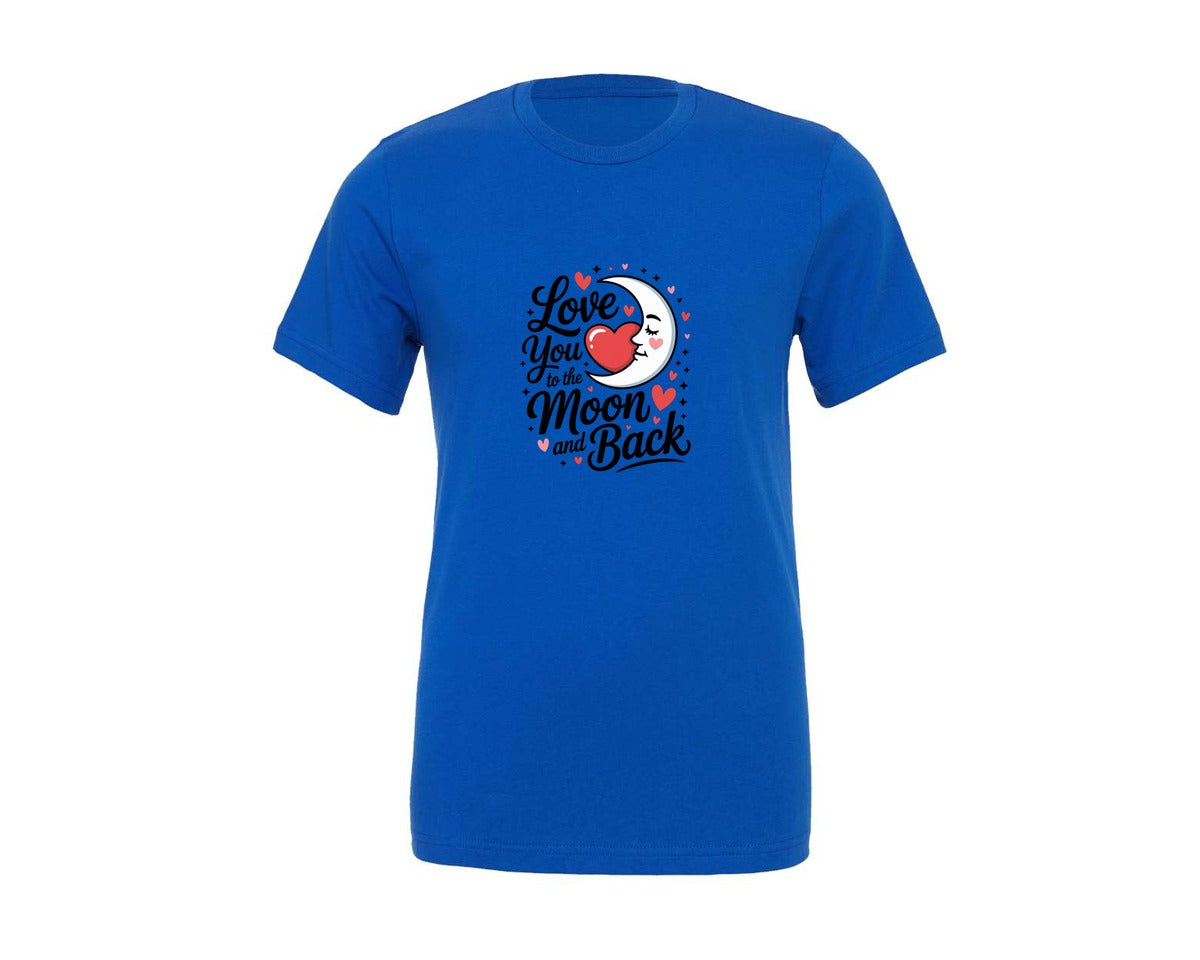 brand:Generic|color:True Royal Blue|Love You To The Moon And Back Design Graphic T-Shirt