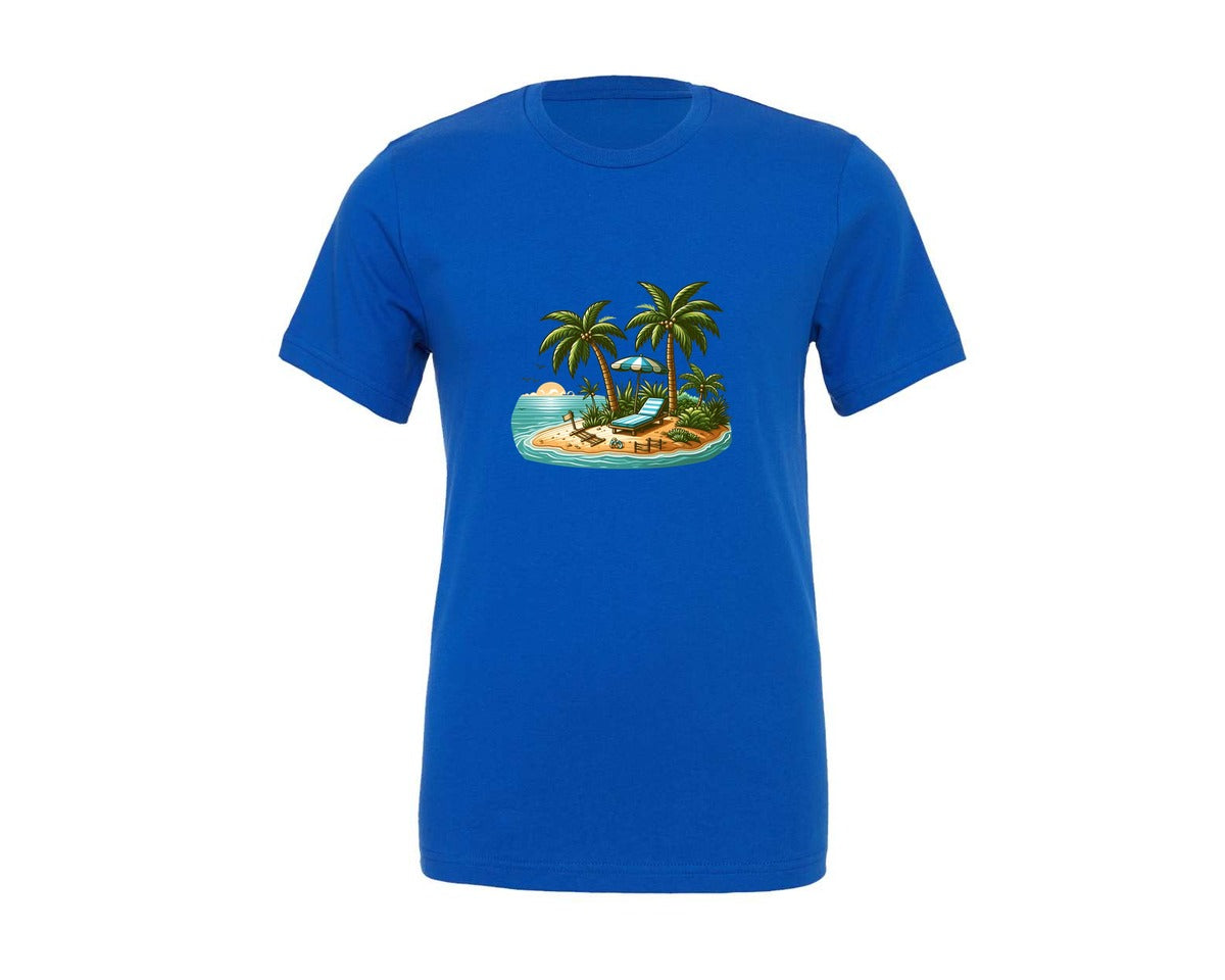 brand:Generic|color:True Royal Blue|Summer Beach 2 Graphic T-Shirt