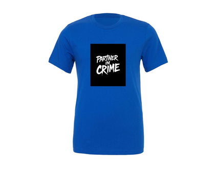 brand:Generic|color:True Royal Blue|Partner In Crime T Shirt Design Graphic T-Shirt