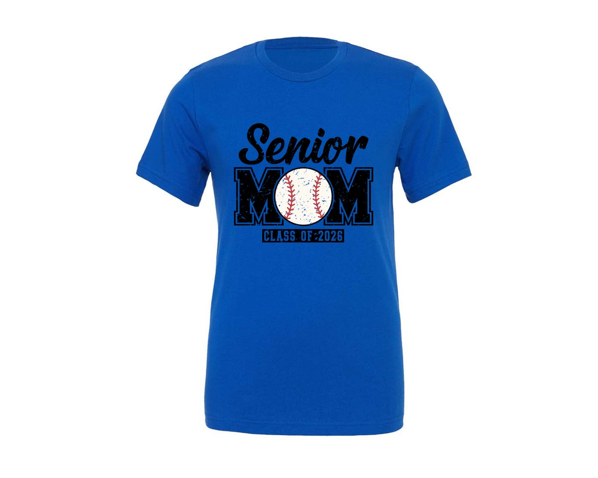 brand:Generic|color:True Royal Blue|Senior Baseball Mom Class Of 2026 Graphic T-Shirt