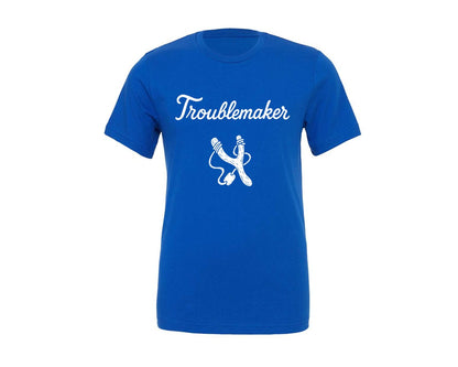brand:Generic|color:True Royal Blue|Troublemaker Rebellious Defiant Attitude Graphic T-Shirt