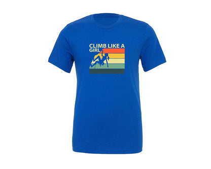 brand:Generic|color:True Royal Blue|Cool Rock Climbing For Women Girls Mount Graphic T-Shirt