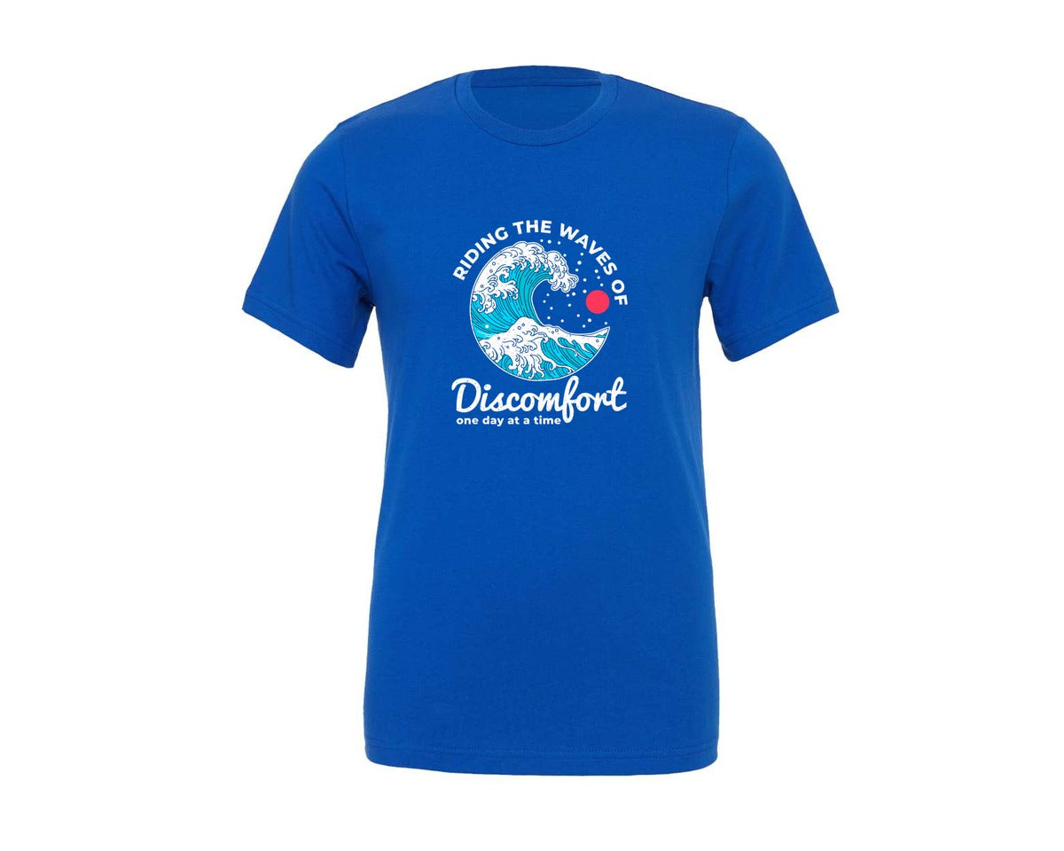 brand:Generic|color:True Royal Blue|Riding The Waves Of Discomfort One Day Graphic T-Shirt