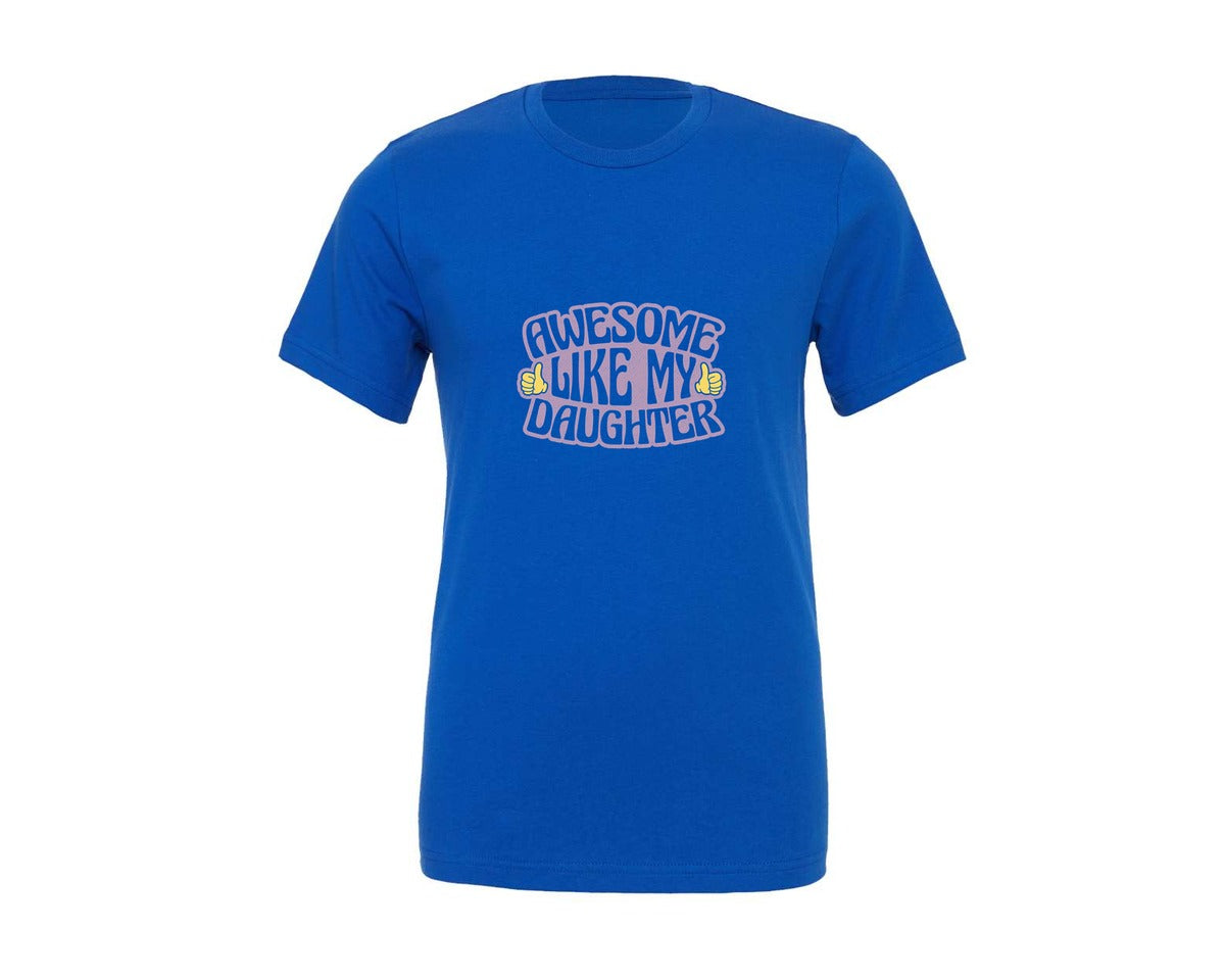 brand:Generic|color:True Royal Blue|Awesome Daughter T Shirt For Dad Mom Graphic T-Shirt