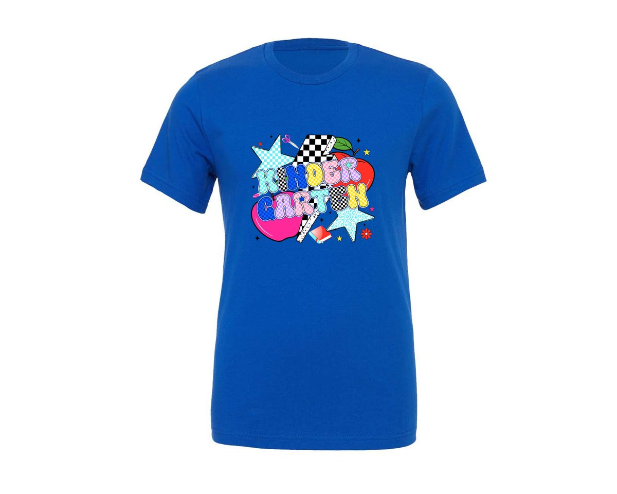 brand:Generic|color:True Royal Blue|Preppy Back To School Girly Graphic T-Shirt