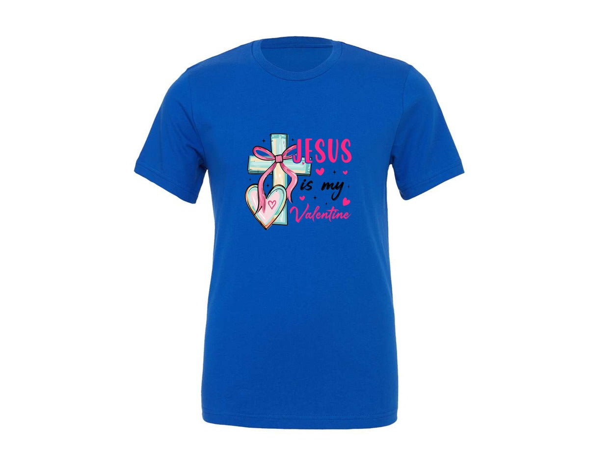 brand:Generic|color:True Royal Blue|Jesus Is My Valentine Jesus 2 Graphic T-Shirt
