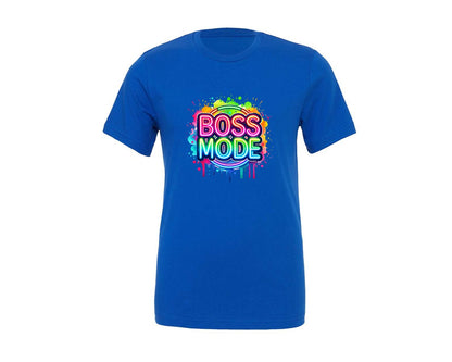 brand:Generic|color:True Royal Blue|Colorful Boss Mode Business Owner Graphic T-Shirt