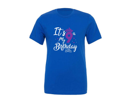 brand:Generic|color:True Royal Blue|Its My 9Th Birthday 9Th Year Old Graphic T-Shirt