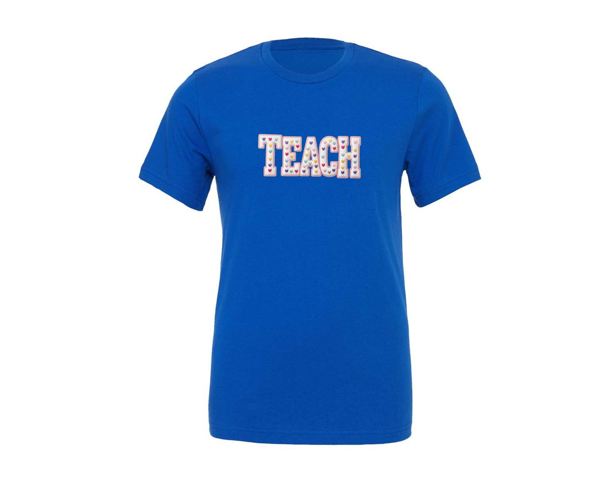 brand:Generic|color:True Royal Blue|Yarn Teacher Love Heart Trendy Shirt Graphic T-Shirt