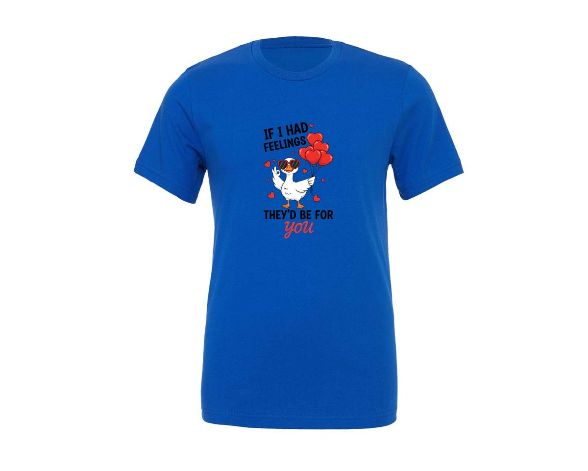 brand:Generic|color:True Royal Blue|Funny Valentine Goose Heart Graphic T-Shirt