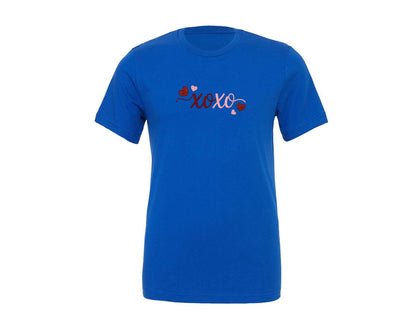 brand:Generic|color:True Royal Blue|Xoxo Embroidery Style Valentine Graphic T-Shirt