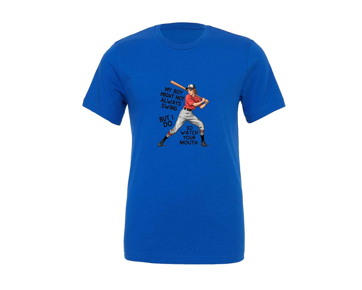 brand:Generic|color:True Royal Blue|Baseball Mom Funny Softball 3 Graphic T-Shirt