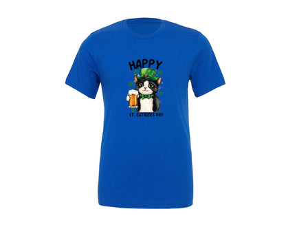brand:Generic|color:True Royal Blue|St Patricks Catricks Day Graphic T-Shirt