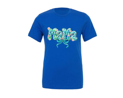 brand:Generic|color:True Royal Blue|Mama Floral Elegant Spring Art 5 Graphic T-Shirt