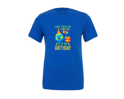 brand:Generic|color:True Royal Blue|Happy Earth Day Birth Day T Shirt Graphic T-Shirt