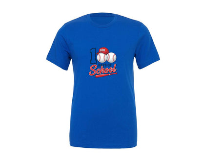brand:Generic|color:True Royal Blue|Baseball 100 Days School Design Graphic T-Shirt