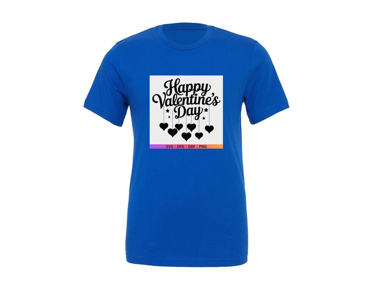 brand:Generic|color:True Royal Blue|Happy Valentines Day Cut File 25 Graphic T-Shirt