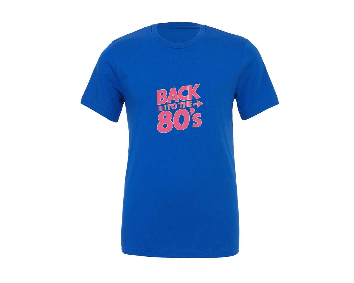 brand:Generic|color:True Royal Blue|Back To The 80S Retro Design Graphic T-Shirt