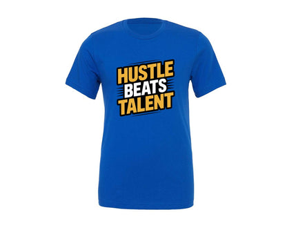 brand:Generic|color:True Royal Blue|Hustle Beats Talent Typography T Shirt D Graphic T-Shirt