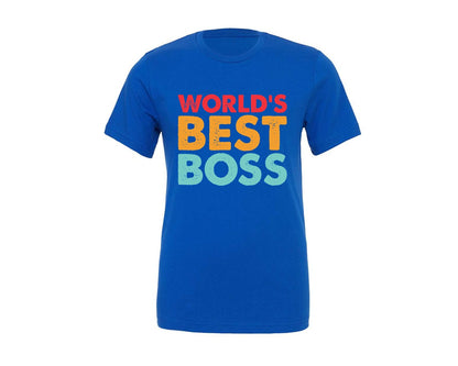 brand:Generic|color:True Royal Blue|Worlds Best Boss Gift Shirt File Graphic T-Shirt