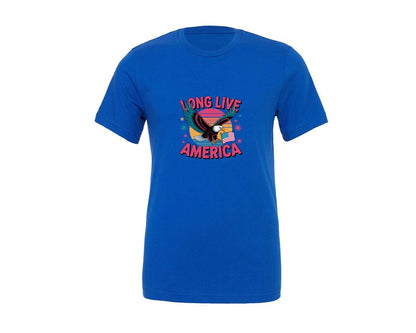 brand:Generic|color:True Royal Blue|Long Live America Graphic T-Shirt