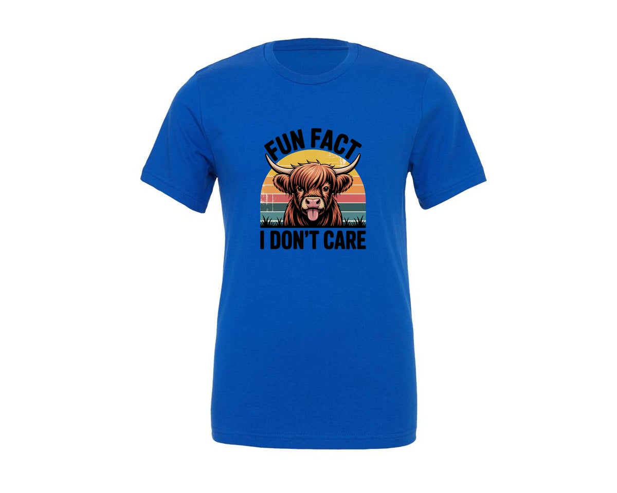 brand:Generic|color:True Royal Blue|Retro Funny Highland Cow Graphic T-Shirt