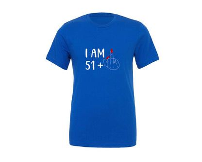 brand:Generic|color:True Royal Blue|I Am 51 Plus 1 Middle Finger Birthday T Graphic T-Shirt