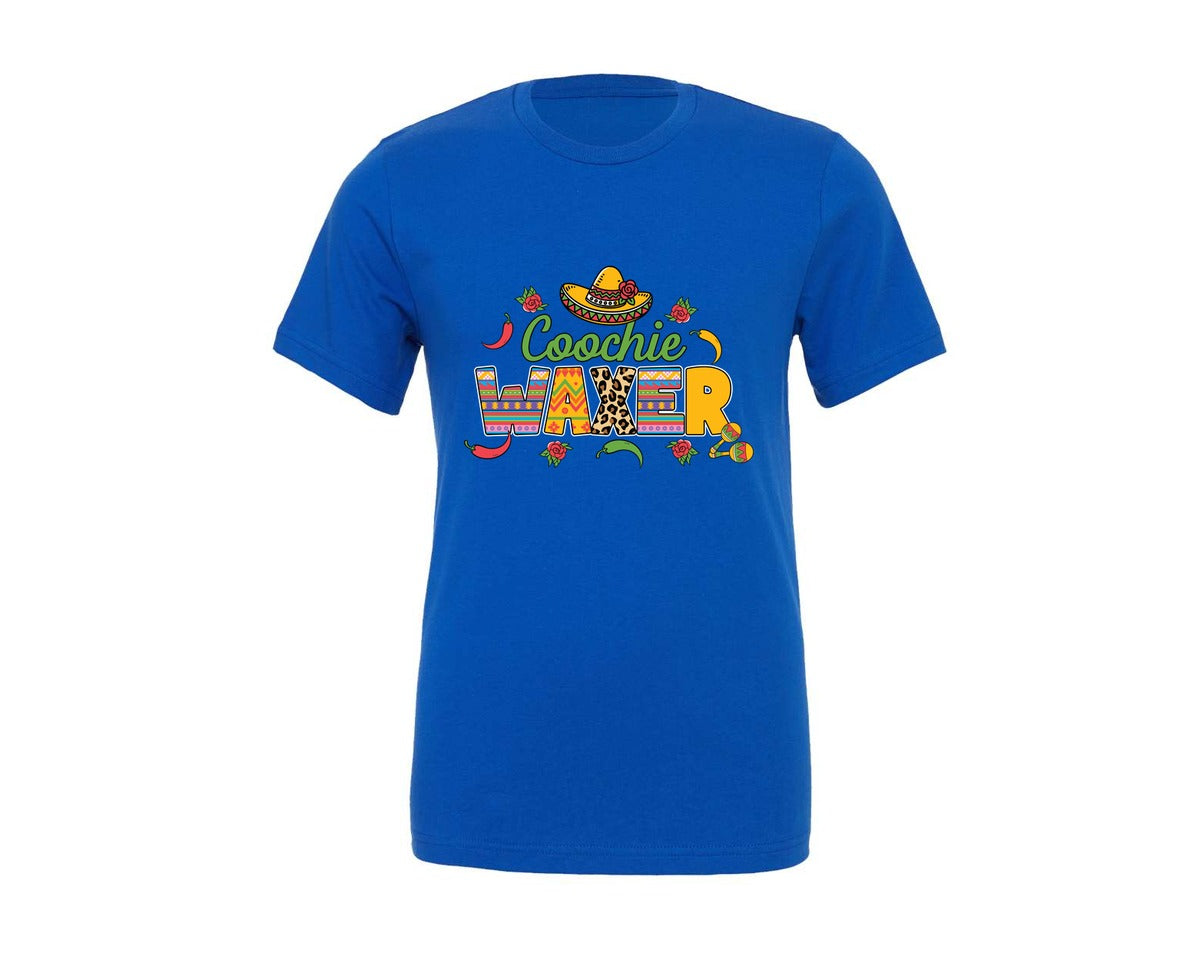 brand:Generic|color:True Royal Blue|Cinco De Mayo Coochie Waxer Mexico Graphic T-Shirt