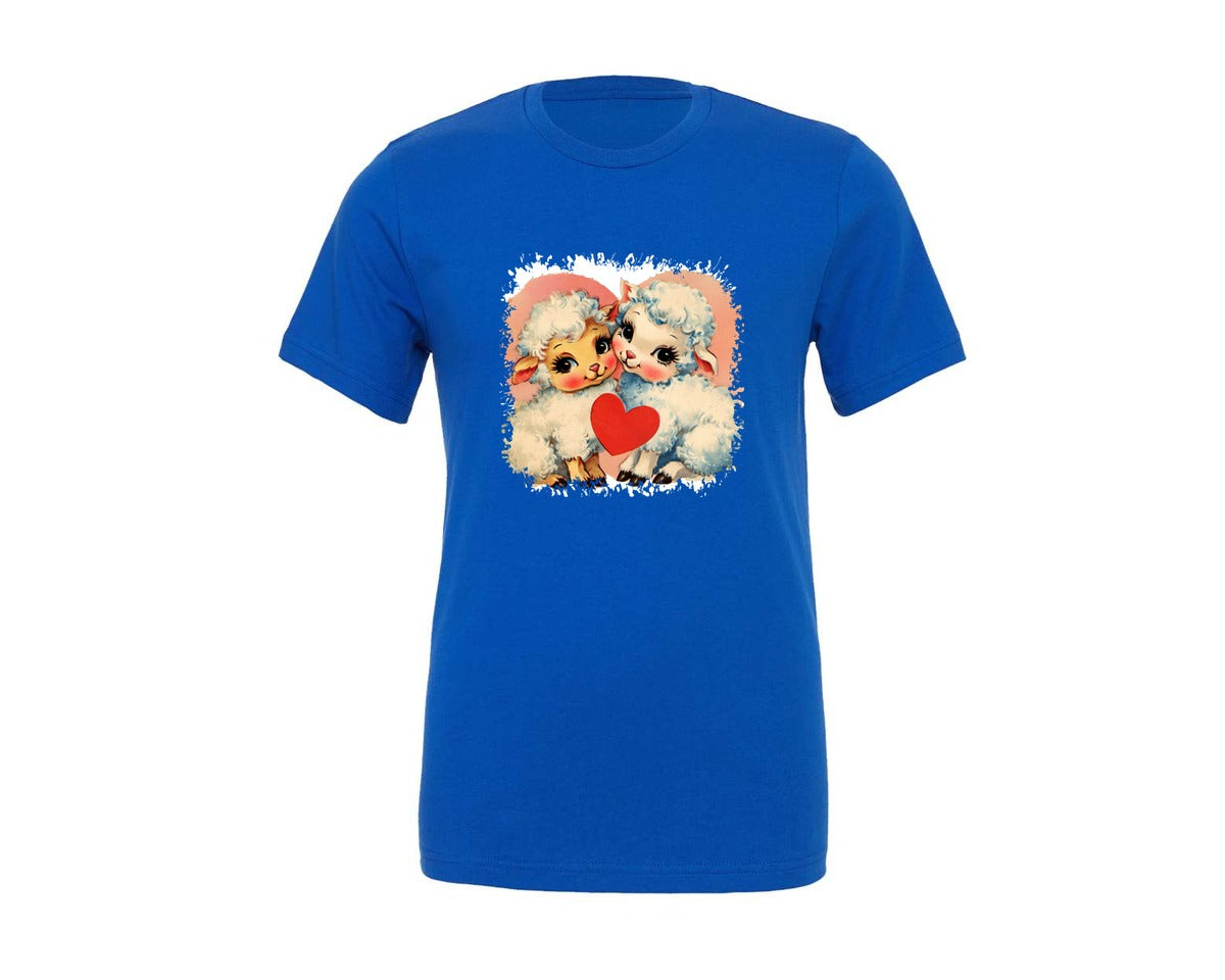 brand:Generic|color:True Royal Blue|Vintage Valentine Square Tshirt 6 Graphic T-Shirt