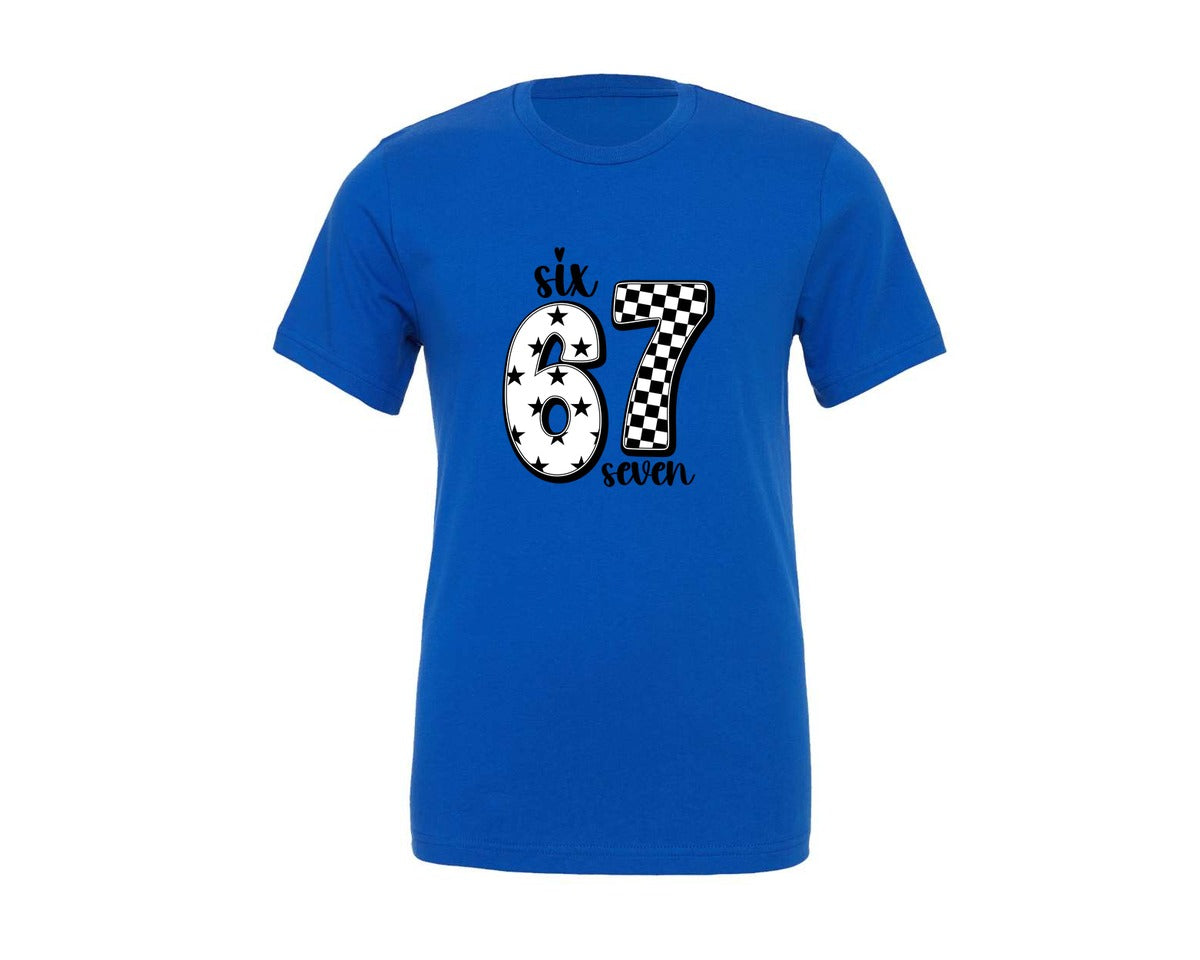 brand:Generic|color:True Royal Blue|Six Seven 67 Christmas 67 Graphic T-Shirt