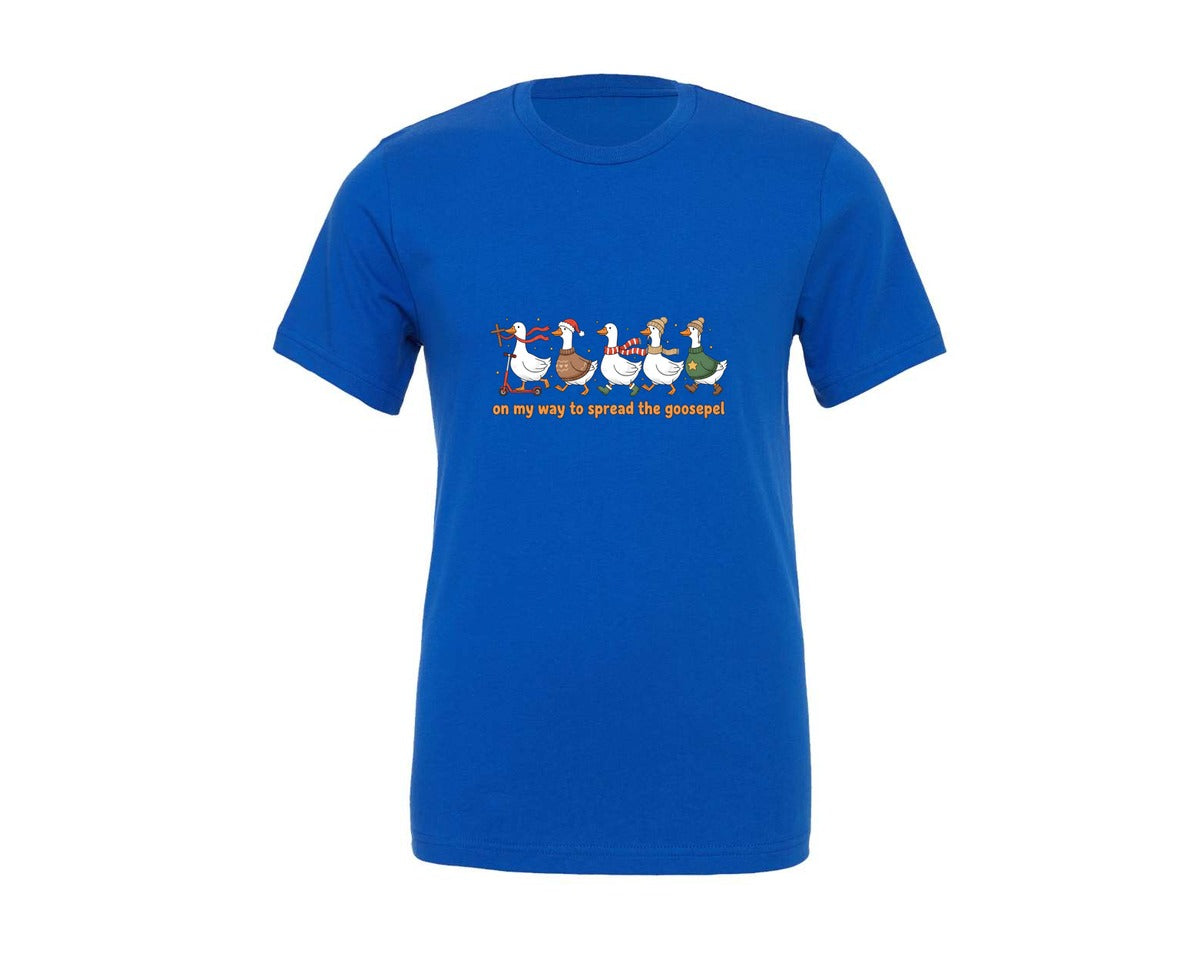 brand:Generic|color:True Royal Blue|Funny Goose Christian Valentines Graphic T-Shirt