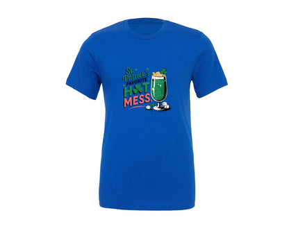 brand:Generic|color:True Royal Blue|St Patricks Favorite Hot Mess 4 Graphic T-Shirt