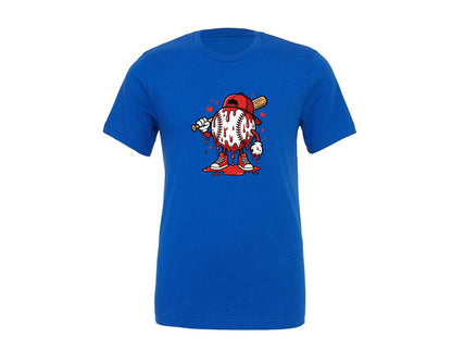 brand:Generic|color:True Royal Blue|Funny Valentine Baseball Dripping Graphic T-Shirt