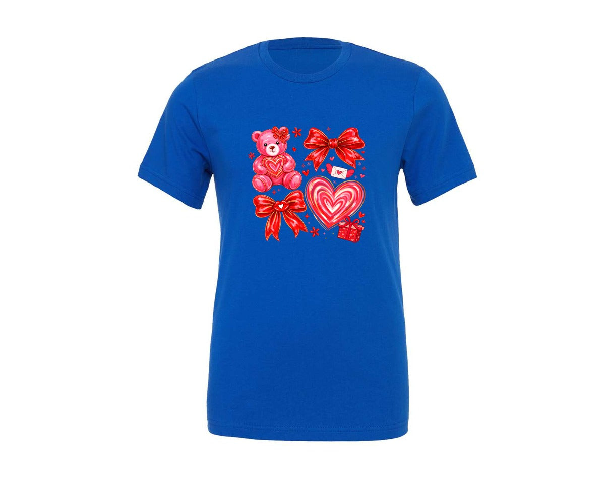brand:Generic|color:True Royal Blue|Valentine Teddy Bear 11 Graphic T-Shirt