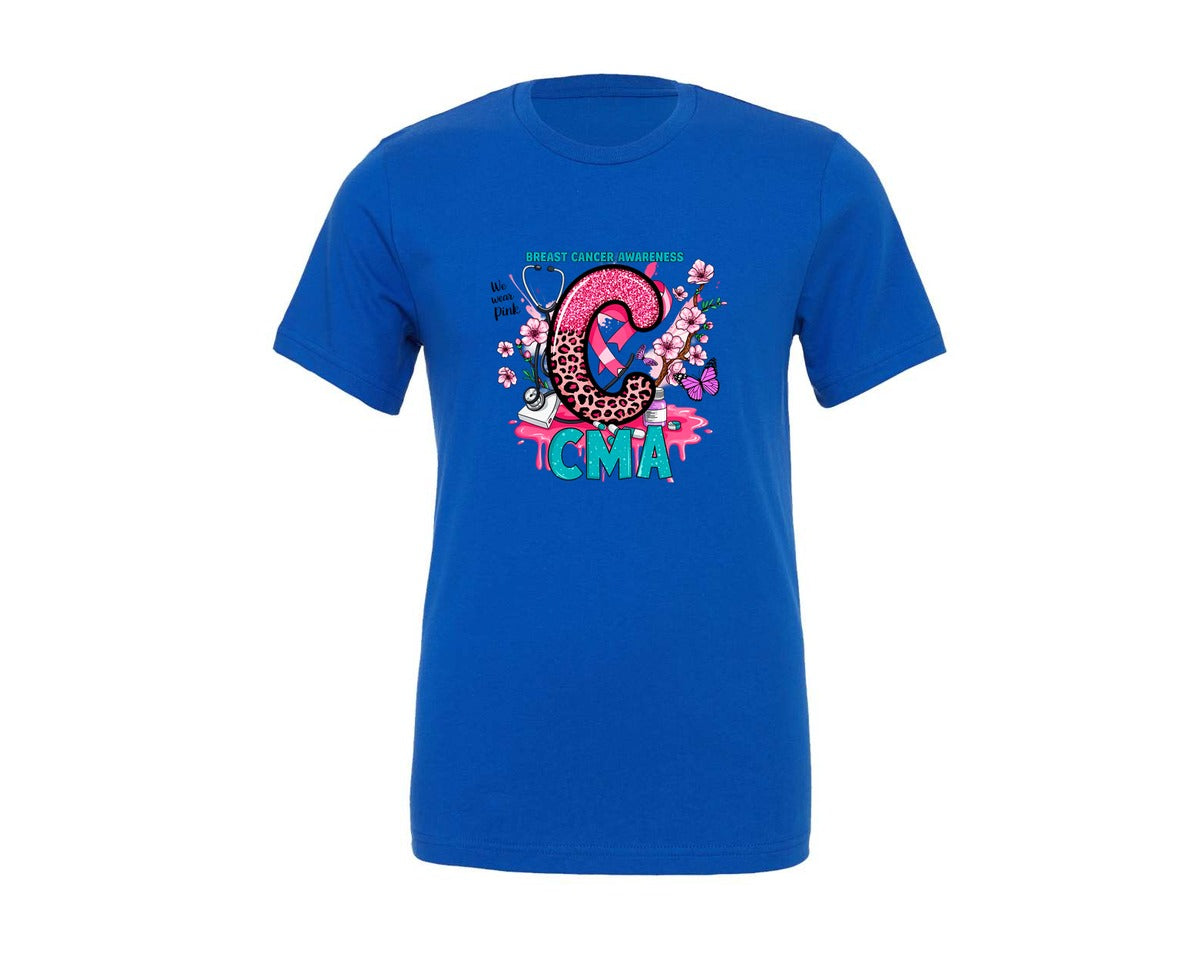 brand:Generic|color:True Royal Blue|Nurse Life Fight Cancer Sublimate Graphic T-Shirt
