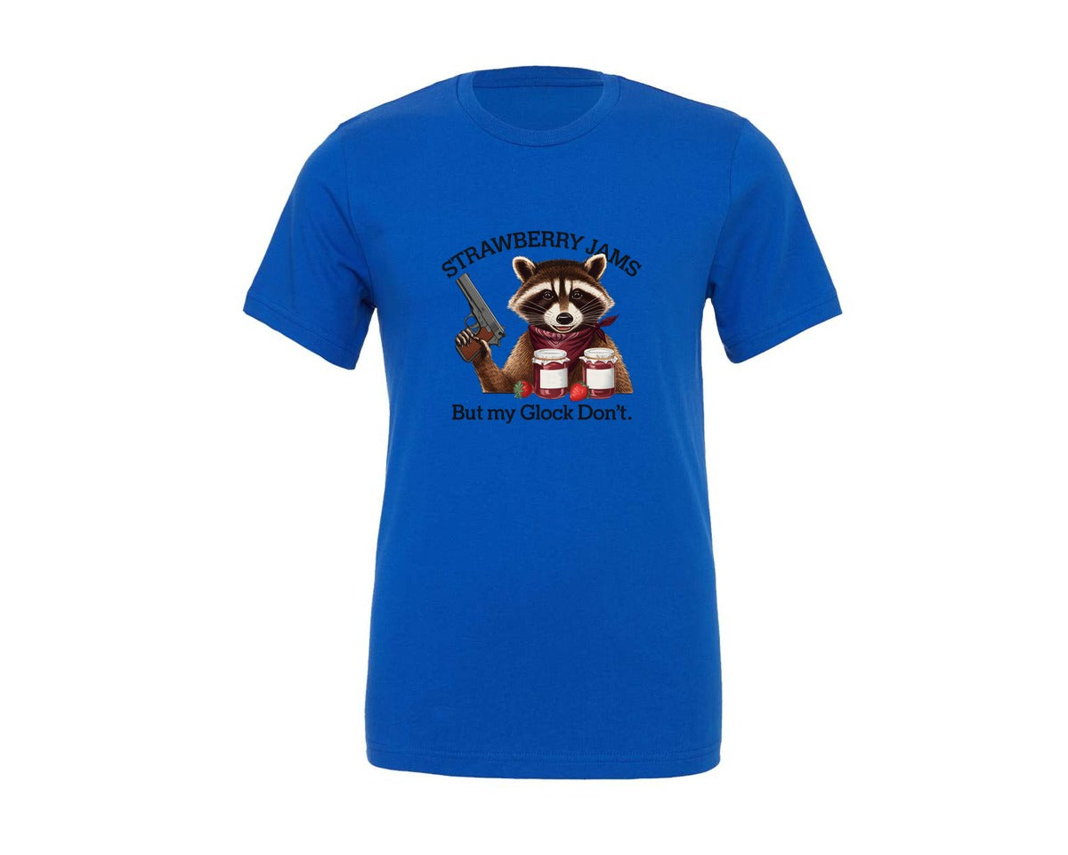 brand:Generic|color:True Royal Blue|Raccoon Shenanigans Funny Graphic T-Shirt
