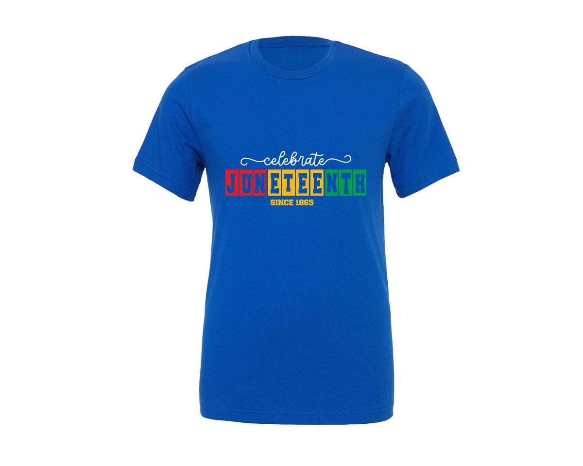brand:Generic|color:True Royal Blue|Juneteenth Celebrate Black History 6 Graphic T-Shirt