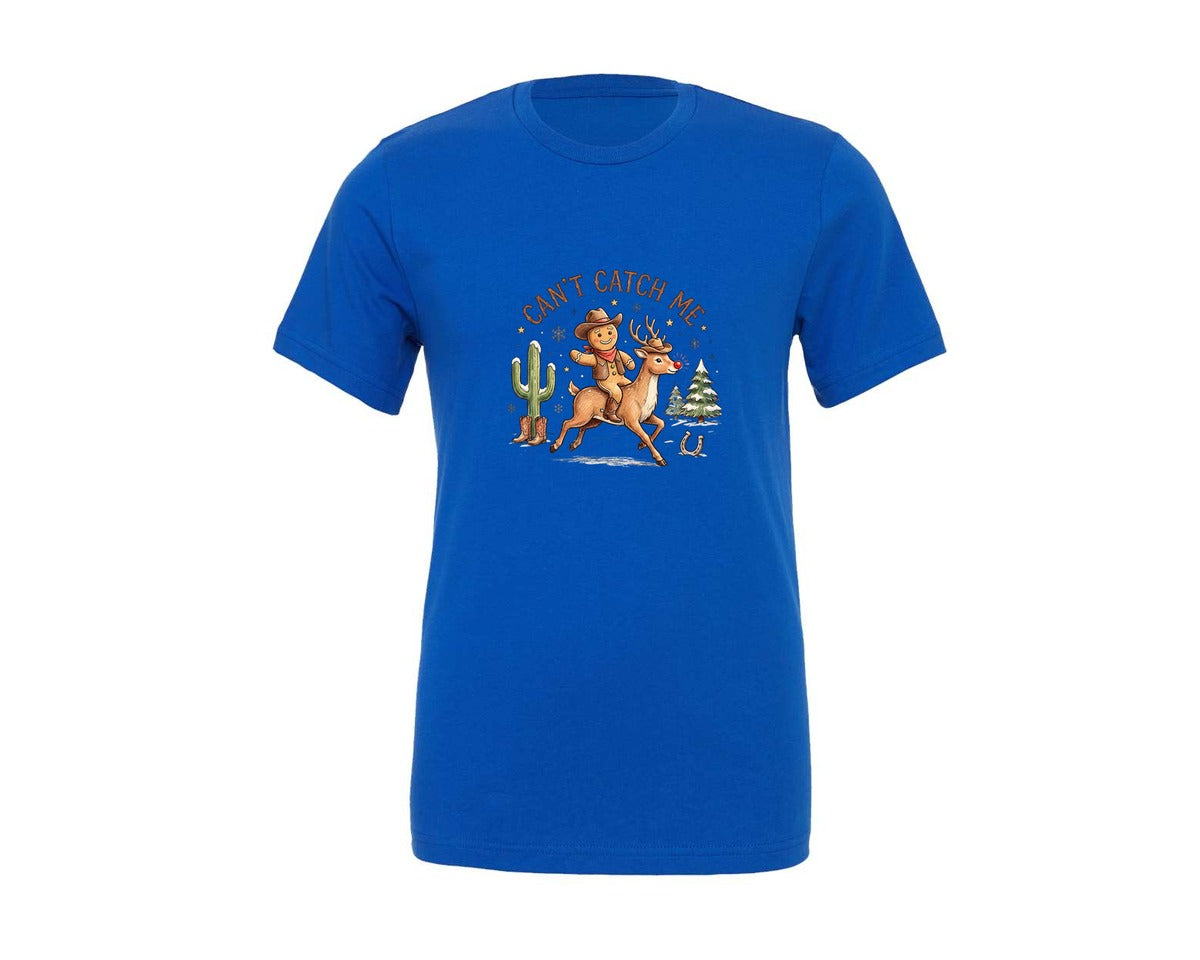 brand:Generic|color:True Royal Blue|Cowboy Gingerbread Man Western Graphic T-Shirt