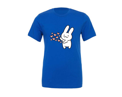 brand:Generic|color:True Royal Blue|Cute Valentines Rabbit Couple T Shirt Graphic T-Shirt